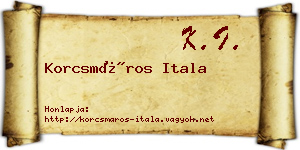 Korcsmáros Itala névjegykártya